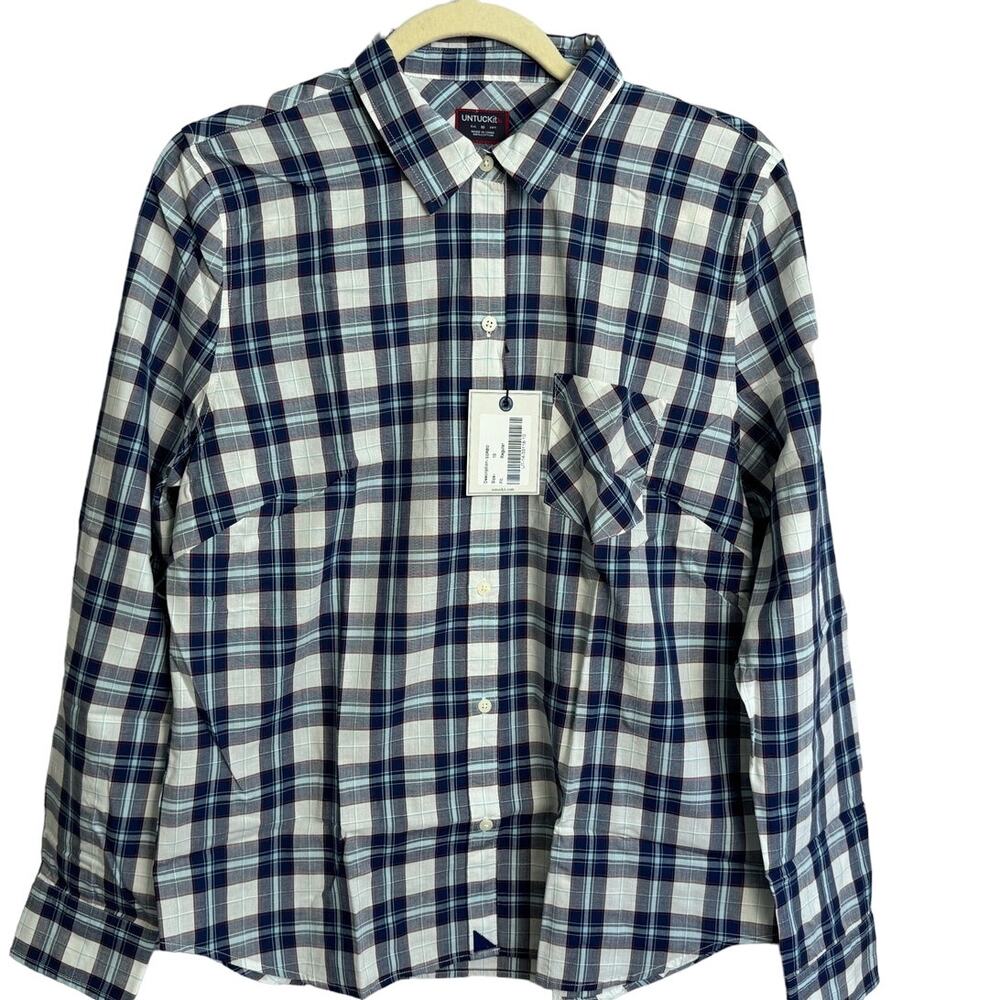 Untuckit Womens 100% Cotton Sorbo Collared Shirt Size Size 10 NWT x 2